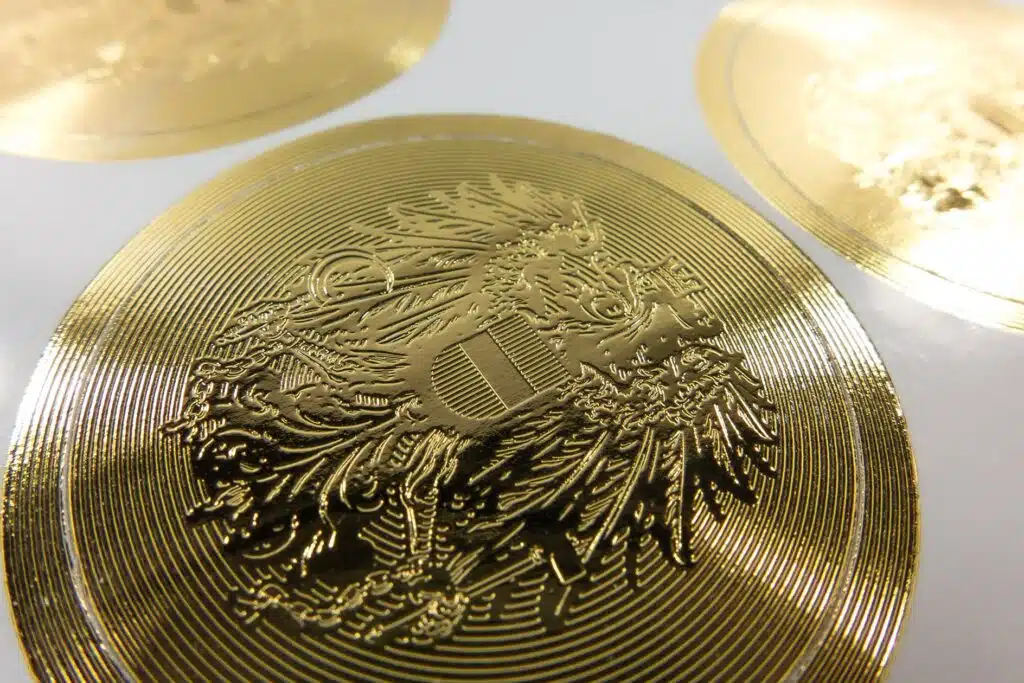 Metallischer Sicherheitsaufkleber in Gold